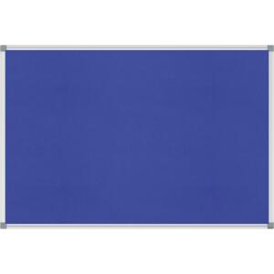 Pinnboard Standard 90/180 blau Textil Alurahmen, Ecken grau
