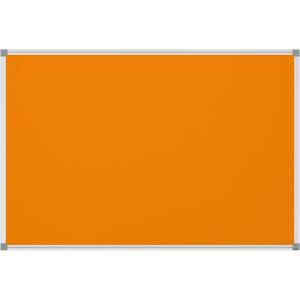 Pinnboard Standard 90/180 orange Textil Alurahmen, Ecken grau