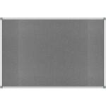 Pinnboard Standard 90/180 grau Textil Alurahmen, Ecken grau