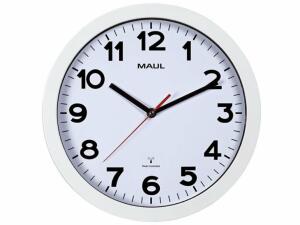 Uhr MAULstep 30RC Funkuhr weiß Wanduhr Kunststoff Rahmen Ø 30cm