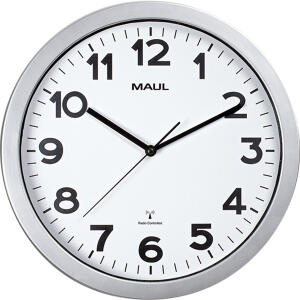 Wandfunkuhr step Ø 35 cm, silber automatische Synchronisation