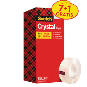 SCOTCH Klebeband Crystal Tape - 19 mm x 33 m, transparent, 8 Rollen
