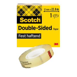 Scotch® doppelseitiges Klebeband 12,7mm x 22,8m, hakenfähig