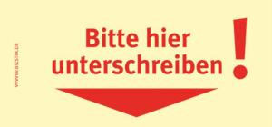 Haftnotizen 75 x 35 mm, gelb Bitte hier unterschreiben