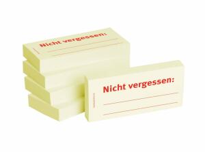 Haftnotizen 75 x 35 mm, gelb Nicht vergessen