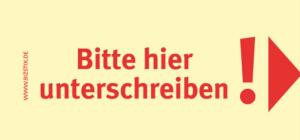 Haftnotizen 75 x 35 mm, gelb Bitte hier unterschreiben