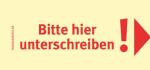 Haftnotizen 75 x 35 mm, gelb Bitte hier unterschreiben