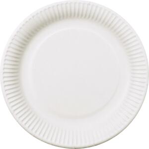 Pappteller rund, 23cm, aus 100% Frischfaserkarton, lebensmittelecht,