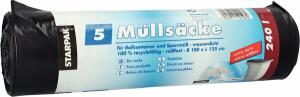 Müllsäcke, LDPE 240 l  5St. STARPAK 12126 125x100cm