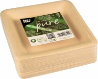 Teller pure eckig, natur, 15,5x15,5cm aus Zuckerrohr