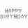 Folienlufballons, "Happy Birthday", silber, mit selbstschließendem Ventil