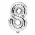 Folienlufballon, 35 x 20cm, "8", silber, mit...
