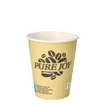 Trinkbecher Pappe Pure Joy 0,2l, creme, Ø 8 - 9,2 cm