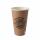 Trinkbecher Pappe Pure Joy 0,4l, braun, Ø 8 - 9,2 cm