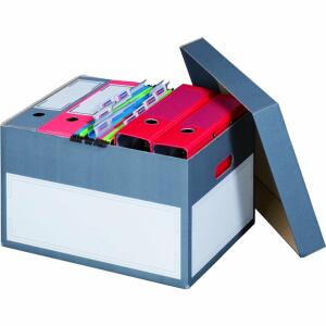 Archivbox m Deckel 414x331x266 2St. 2 Stück in Folie, grau