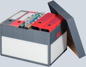 Archivbox mit seperatem Deckel grau Innenmaß: 414x331x266