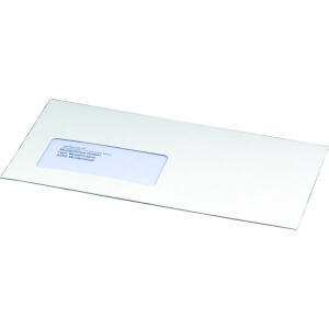 CD/DVD-Kuvert mit Fenster, hk weiß, Innenmaß: 225x125x12mm