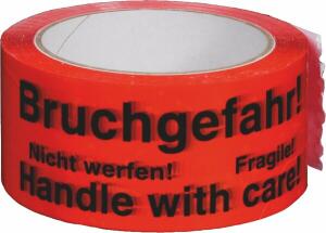 PP-Signal-Klebeband "Bruchgefahr!" Maße: 50 mm x 66 m