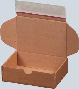 Modulbox braun, portooptimiert als Maxibrief, haftklebend, Aufreißfaden