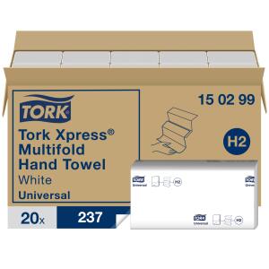 Falthandtuch Weiss Tissue 21,3x23,4cm, Universal 2-lagig, 237 Blatt