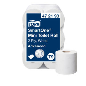 SmartOne Mini Toilettenpapier, 12 x 620 Blatt, 2-lagig, weiß,