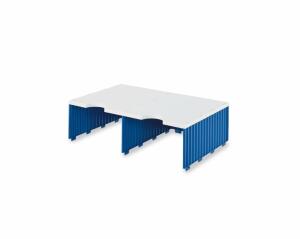 Styrodoc Aufbaueinheit 2 Fächer breit, Jumbohöhe grau/blau