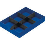 Styrodoc Systemschublade blau, 3 Stege (1 Längs-/ 2...
