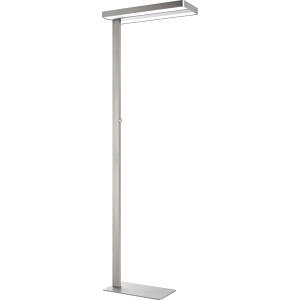 Unilux LIXUS LED-Stehleuchte metallgrau, dimmbar,  sehr flacher Standfuß, Drehschalter am Mast, 195 cm hoch