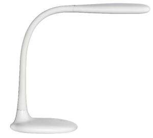 Unilux LUCY LED-Schreibtischlampe weiss, Lichtstärke/-farbe dimmbar, biegbarer Arm, Stromversorgung über USB oder Euro-Stecker