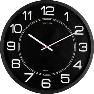 Unilux MEGA Wanduhr schwarz, Durchmesser: 57,5 cm, Quarzuhrwerk