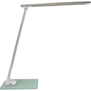 Unilux POPY LED-Tischleuchte weiss, Lichtstärke und -farbe dimmbar, mit Glasfuß und Nachtlicht, faltbar
