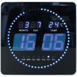 UNILUX LED-Uhr FLO schwarz mit Datums-, Wochentags- und...