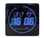 UNILUX Wanduhr FLO LED 28 x 28 cm (B x H) Aluminium schwarz