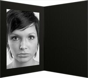 1x100 Daiber Portraitmappen mit Passepartout, 15x20 cm, schwarz