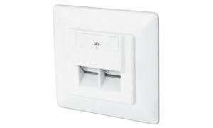DIGITUS Unterputzdose Kat.6, Klasse E, 2 x RJ45, geschirmt (11001621)