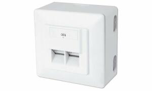 DIGITUS Aufputzdose Kat.6, Klasse E , 2 x RJ45, geschirmt (11001622)