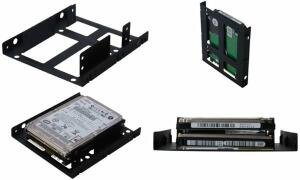 DIGITUS Einbaurahmen für 2,5 Festp latten, zweifach, schwarz (11003435