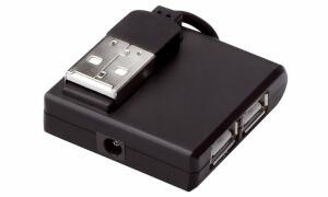 DIGITUS USB 2.0 Hub, 4-Port, schwar z (11003517)