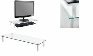 DIGITUS Monitorständer, Glas, weiß (11004127)