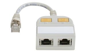 Telegärtner T-Adapter mit Kabelansc hluß Kat.5e, 10BaseT/ISDN
