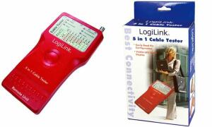 LogiLink Kabeltester 5-in-1, mit Re mote Einheit, rot (11111133)