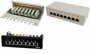 LogiLink Desktop Patch Panel Kat. 6 , geschirmt, 8 Port, grau (11111705