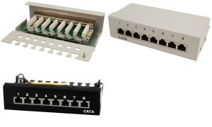 LogiLink Desktop Patch Panel Kat. 6 , geschirmt, 8 Port, grau