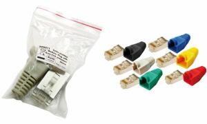 LogiLink RJ45 Stecker, Kat.5e, mit Knickschutztülle, grau (11112236)