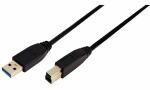 LogiLink USB 3.0 Kabel, USB-A - USB -B Stecker, 1,0...