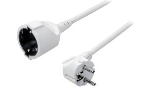 LogiLink Schutzkontakt-Stromverläng erungskabel, 3,0 m, weiß