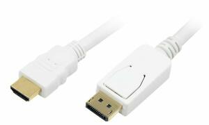 LogiLink DisplayPort - HDMI Anschlu sskabel, 2,0 m, weiß (11112590)