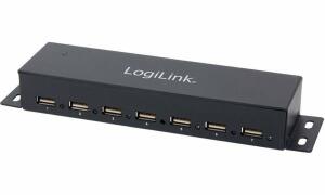 LogiLink USB 2.0 Hub für Wandmontag e, 7 Port, Metallgehäuse (11112636)
