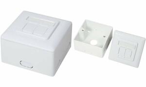 LogiLink Aufputz- und Unterputzdose Kat. 6, 2 x RJ45 (11115113)