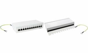LogiLink Desktop Patch Panel Kat.6, geschirmt, 12 Port, grau (11115539